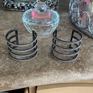 Zara Black and Silver Cuff Bracelets